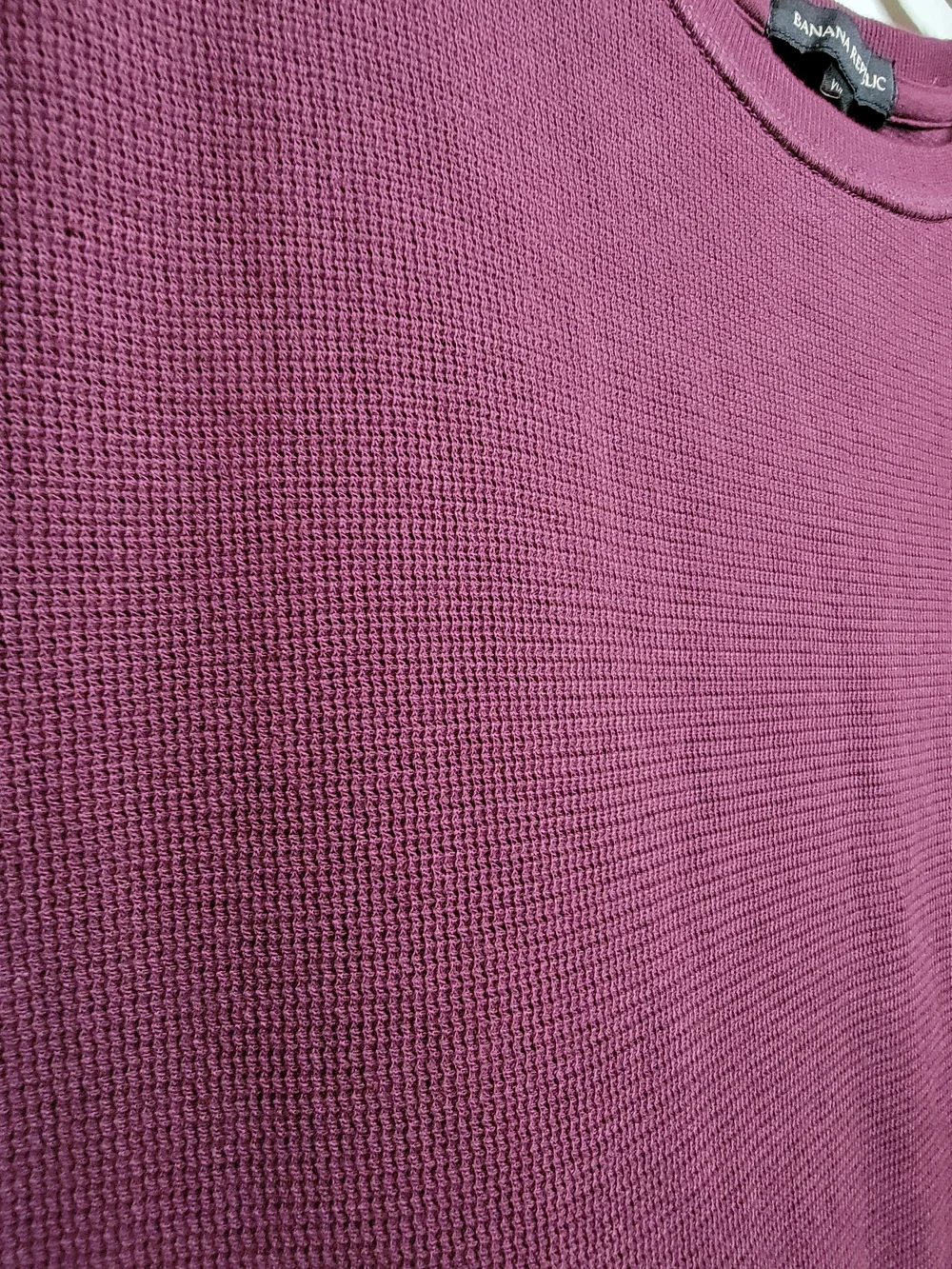 Official Banana Republic Pullover Crewneck Waffle Knit Sweatshirt Burgundy 2XL